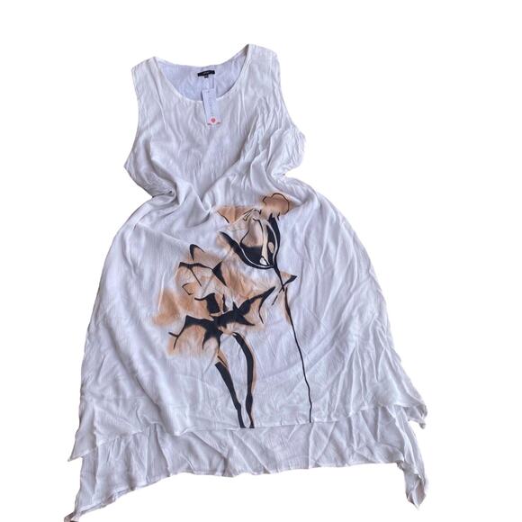 Floryday Layered Hem Sleeveless Maxi Dress White Size Large - Picture 3 of 7